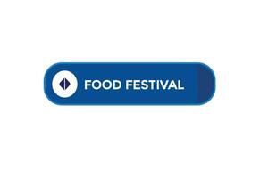 nuovo cibo Festival sito web, clic pulsante, livello, cartello, discorso, bolla striscione, vettore