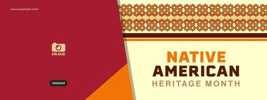 nativo americano eredità mese. sfondo design con astratto ornamenti festeggiare nativo indiani nel America. vettore