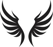 icona di la tranquillità angelo Ali vettore logo serenata nel semplicità nero angelo Ali emblema