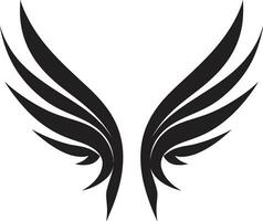 piumato bellezza nel nero emblematico design emblematico angelico serenità logo silhouette vettore