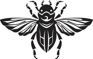 maestoso nature canzone nero vettore cicala design scolpito melodia nero cicala logo nel monocromatico