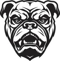 potente zampe nero bulldog icona nel vettore elegante bulldog bulldog come un' logo design