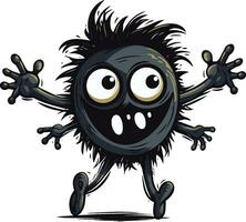 misterioso eccellenza cartone animato mostro nel nero logo iconico creatura scatenato nero emblema design vettore
