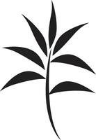 bambù eleganza scatenato nero vettore icona squisito botanico bellezza nero logo con bambù pianta