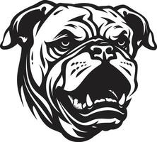 bulldog reali nero logo vettore icona coraggioso canino bulldog design emblema