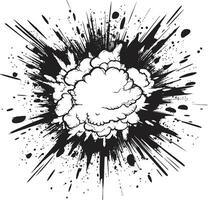 iconico boom nero emblema design nero e esplosivo comico esplosione vettore simbolo