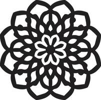 squisito geometrico abilità artistica Arabo floreale icona Arabo tesori nel monocromatico floreale piastrelle design vettore