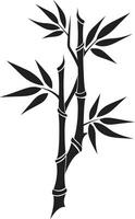 zen giardino ispirazione nero bambù logo zen logo padronanza nel nero elegante emblema con bambù pianta vettore