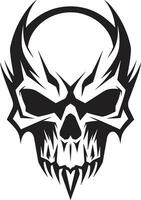 oscuro enigma misterioso vettore logo cranio di il abisso sinistro icona