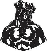 potente portafortuna nero pugile cane logo vettore icona atletico agilità pugile cane portafortuna emblema