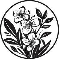 vettore abilità artistica svelato esotico floreale logo tropicale bellezza nero floreale icona nel vettore