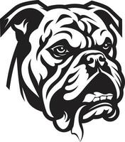 vettore abilità artistica bulldog emblema nel nero bulldog energia nero logo design con icona