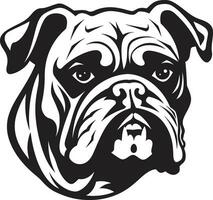 potente zampe nero bulldog icona nel vettore elegante bulldog bulldog come un' logo design