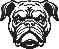elegante nero logo bulldog design vettore icona vettore abilità artistica bulldog emblema nel nero