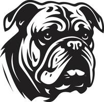 bulldog reali nero logo vettore icona coraggioso canino bulldog design emblema