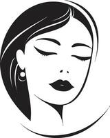 intrigante semplicità vettore icona di femmine viso Potenziamento attraverso bellezza nero viso emblema con womans profilo