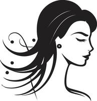 senza tempo eleganza nero viso vettore icona eleganza svelato logo con womans viso