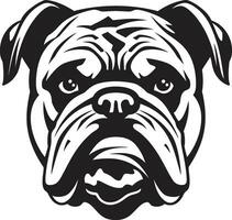 potente portafortuna nero bulldog logo vettore icona bulldog tenacia nero emblema design
