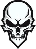 sinistro ombreggiato cranio simbolo ossidiana morti marchio vettore logo