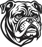 regale bulldog maestà nero emblema design monocromatico eccellenza bulldog vettore icona