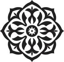 squisito simmetria nel Arabo arte nero floreale piastrelle arabesco modelli ridefinito Arabo logo nel nero vettore