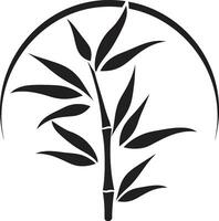 naturale simmetria nel nero iconico bambù emblema nero e verde armonia con nero maestoso bambù logo vettore