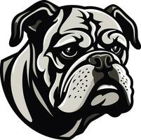 iconico bulldog vigore vettore design nel nero vittorioso emblema nero bulldog icona nel vettore