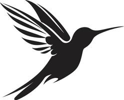 colibrì logo con contemporaneo fiuto grassetto nero colibrì nel profilo vettore