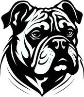 potente portafortuna nero bulldog logo vettore icona bulldog tenacia nero emblema design