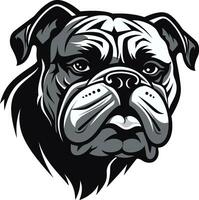 monocromatico energia nero bulldog vettore icona vittorioso bulldog nero logo design capolavoro