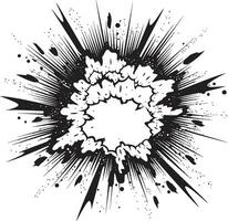 nero e esplosivo comico esplosione vettore simbolo emozionante esplosione comico logo nel nero