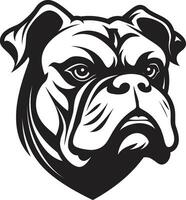 vettore abilità artistica ridefinito bulldog emblema bulldog tenacia svelato nero logo con bulldog