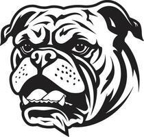 bulldog reali nero logo vettore icona coraggioso canino bulldog design emblema