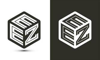 eez lettera logo design con illustratore cubo logo, vettore logo moderno alfabeto font sovrapposizione stile.