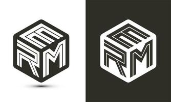 ehm lettera logo design con illustratore cubo logo, vettore logo moderno alfabeto font sovrapposizione stile.