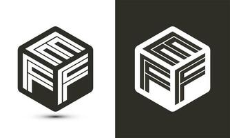 eff lettera logo design con illustratore cubo logo, vettore logo moderno alfabeto font sovrapposizione stile.