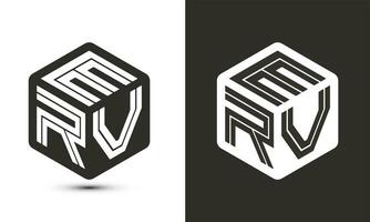 erv lettera logo design con illustratore cubo logo, vettore logo moderno alfabeto font sovrapposizione stile.