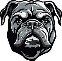 coraggioso canino bulldog design emblema eleganza nel nero bulldog logo eccellenza vettore