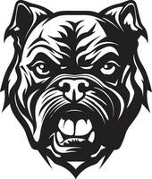 eleganza nel nero bulldog logo eccellenza epico nero logo cartone animato punzonatura cazzotto attraverso Cracked parete vettore