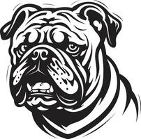 regale bulldog maestà nero emblema design monocromatico eccellenza bulldog vettore icona