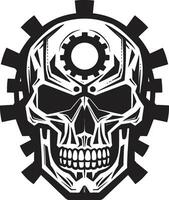 steampunk informatica emblema il orologeria cranio logo astratto techno cranio un' futuristico abilità artistica vettore