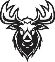 astratto alce americano emblema per di forte impatto il branding alce americano logo design con grassetto nero appello vettore