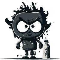 furia scatenato nero spray dipingere icona spray dipingere rivoluzione arrabbiato logo design vettore