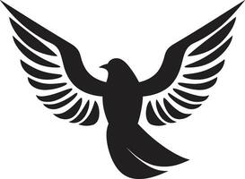 nero colomba vettore logo con Ali diffusione un' simbolo di la libertà e volo nero colomba vettore logo con oliva ramo un' simbolo di pace e armonia