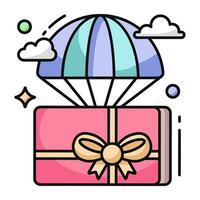 un icona design di paracadute regalo consegna vettore