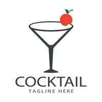 vettore semplice logo cocktail