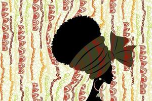 banner ritratto bellezza donna africana in turbante tradizionale fatto a mano vettore