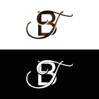 lettera bt lusso moderno monogramma logo vettore disegno, logo iniziale vettore marchio elemento grafico illustrazione design modello