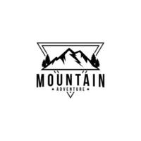 montagna avventura logo design Vintage ▾ retrò stile vettore