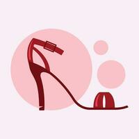 alto tacchi scarpa vettore icona, Da donna scarpa glifo icona. simbolo, logo illustrazione.donna scarpe vettore icone isolato su rosa sfondo.moda calzature design.